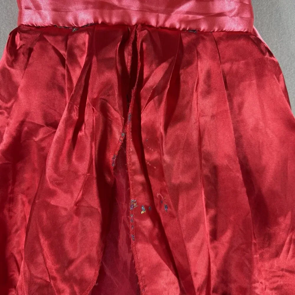 Disney Parks Elena Avalor Red Floral Costume Dress Girls Sz S 4-6 Princess Gown